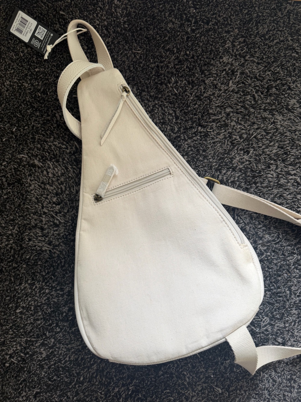 The Sak White Sling Bag — Minimal genuine leather & Canvas Crossbody
